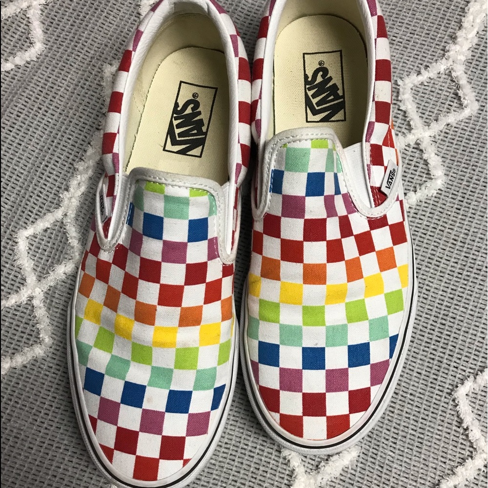 Multi colored Vans . 9 1/2 Womens